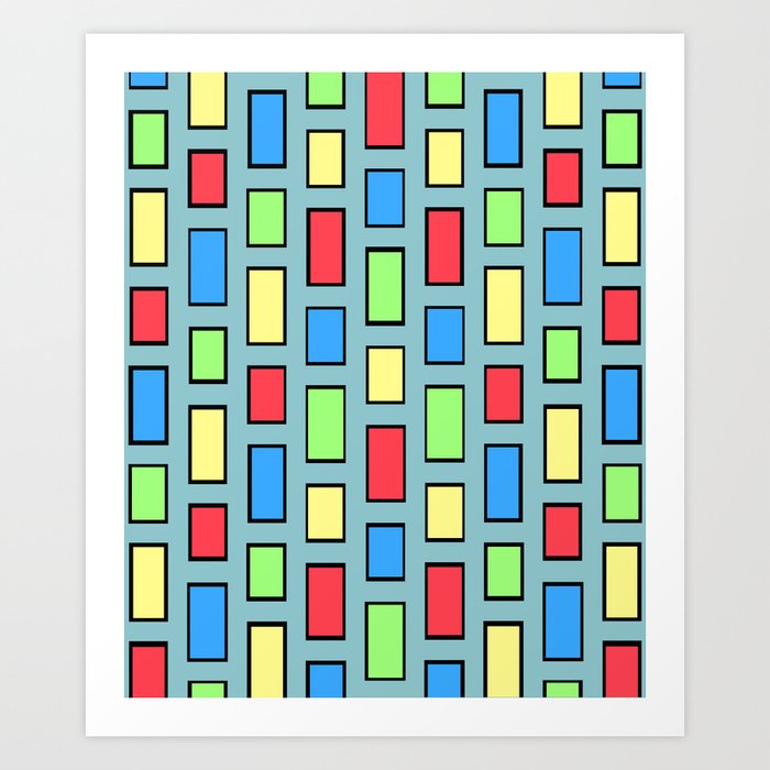  Color Blocks/Gray-blue Art Print