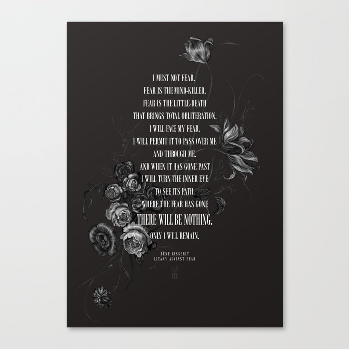 Bene Gesserit Litany Against Fear I Canvas Print