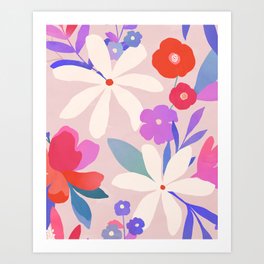 Pink Florals Art Print