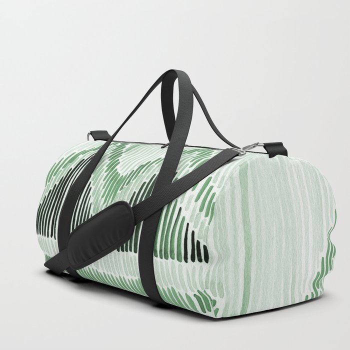 dark green duffle bag