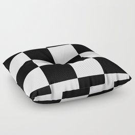 Black and White Checkers Floor Pillow
