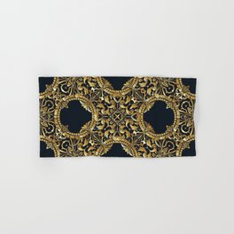Black Gold Rococo Pattern Hand & Bath Towel