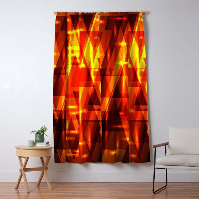 Red Gold In Stripes And Triangles Blackout Curtain By Grachyhamr Red Gold In Stripes And Triangles Blackout Curtain By Grachyhamr