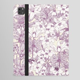 NC wildflowers and bees purple iPad Folio Case