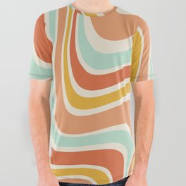 Groovy Wavy 1970s Pattern All Over Graphic Tee
