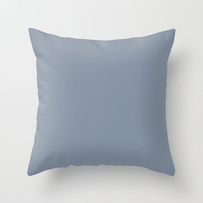 Dark Pastel Blue Solid Color Inspired By Benjamin Moore Oxford Blue Gray 2128 40 Throw Pillow By Simplysolids Society6