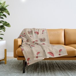 Fawn and Toadstools Pattern Throw Blanket