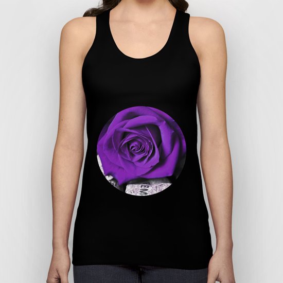Cork with Purple Rose Unisex Tank Top