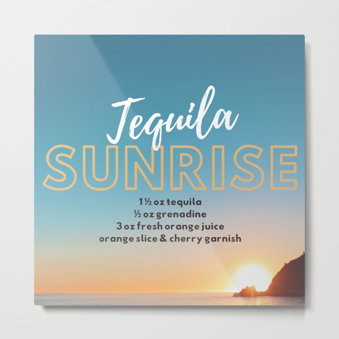 Classic Cocktails: Tequila Sunrise Recipe Metal Print