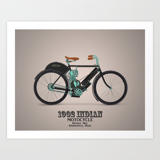 1902 indian motorcycle Art Print
