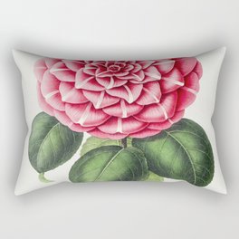 Hand Drawn Red Camellia Rectangular Pillow