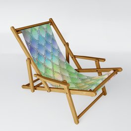 Glam Green and Pastel Colors Dragon Scales Sling Chair