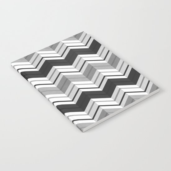 CHEVRON STRIPES - BLACK Notebook
