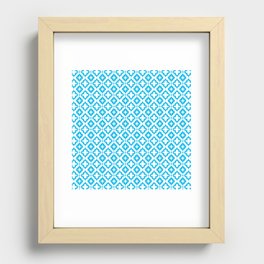 Turquoise Ornamental Arabic Pattern Recessed Framed Print