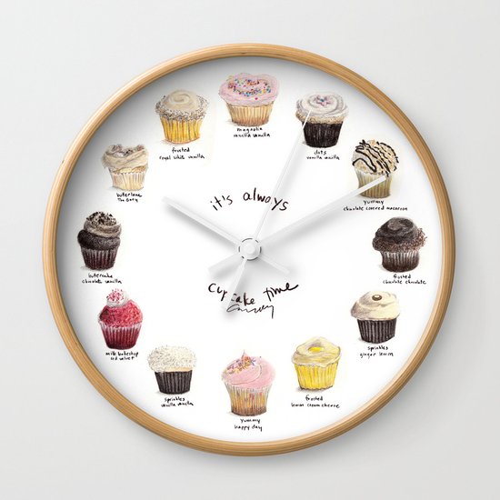Cupcake Specimens Wall Clock