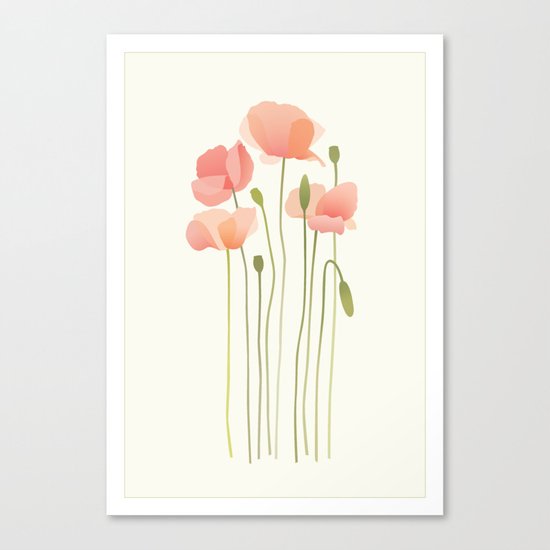 Blushing Poppies I Canvas Print