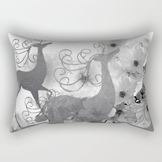 REINDEER AND FLOWERS Rectangular Pillow