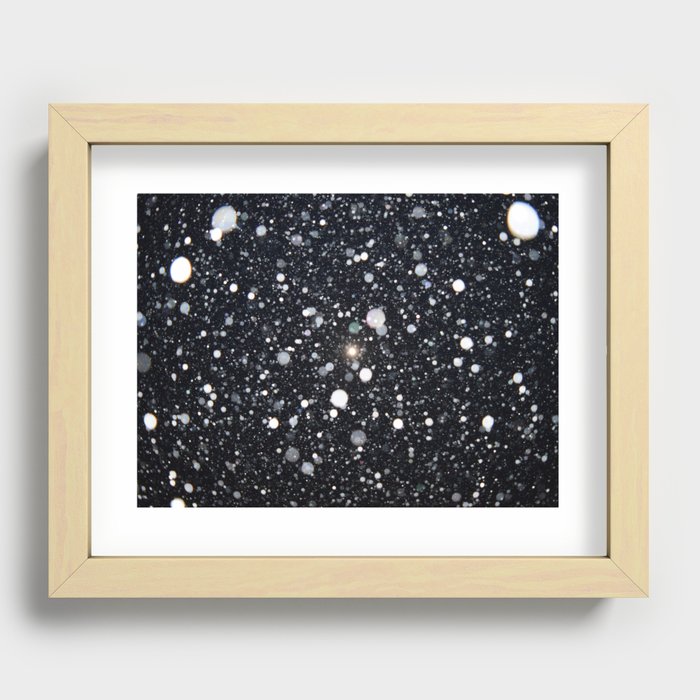 Moon in a snowstorm Recessed Framed Print