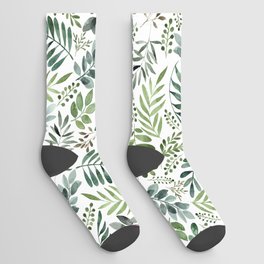 Botanical leaves -Watercolor   Socks