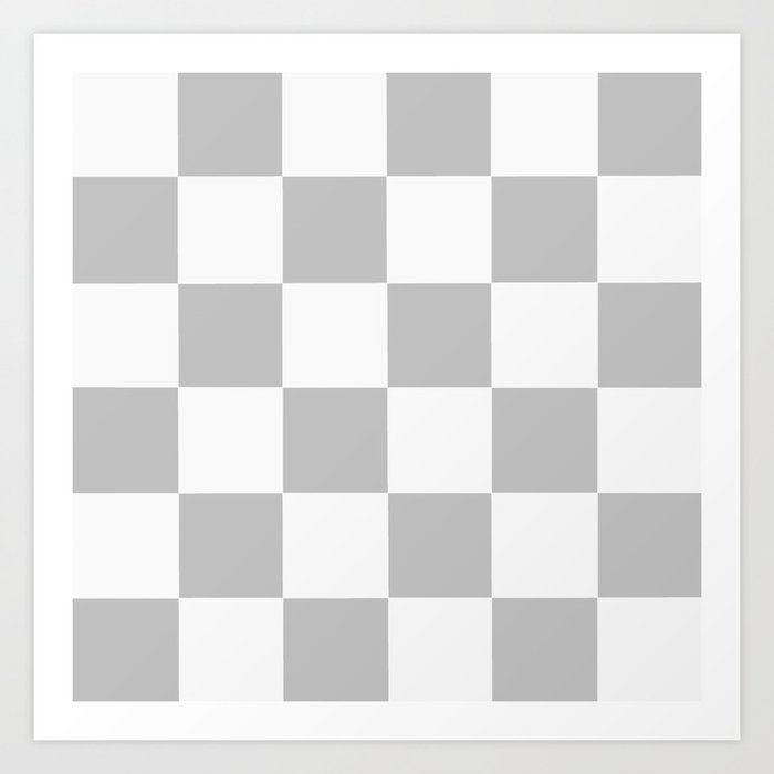 Gray & White Checkerboard Art Print