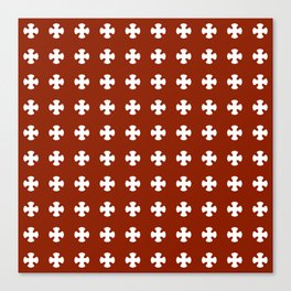 Scarlet Red and White Minimalist Pattern Canvas Print