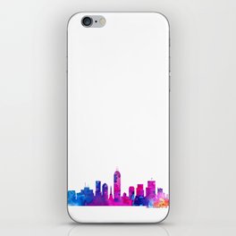 Indianapolis Skyline Watercolor Blue Orange Pink Purple Green Cityscape Indianapolis Indiana US iPhone Skin