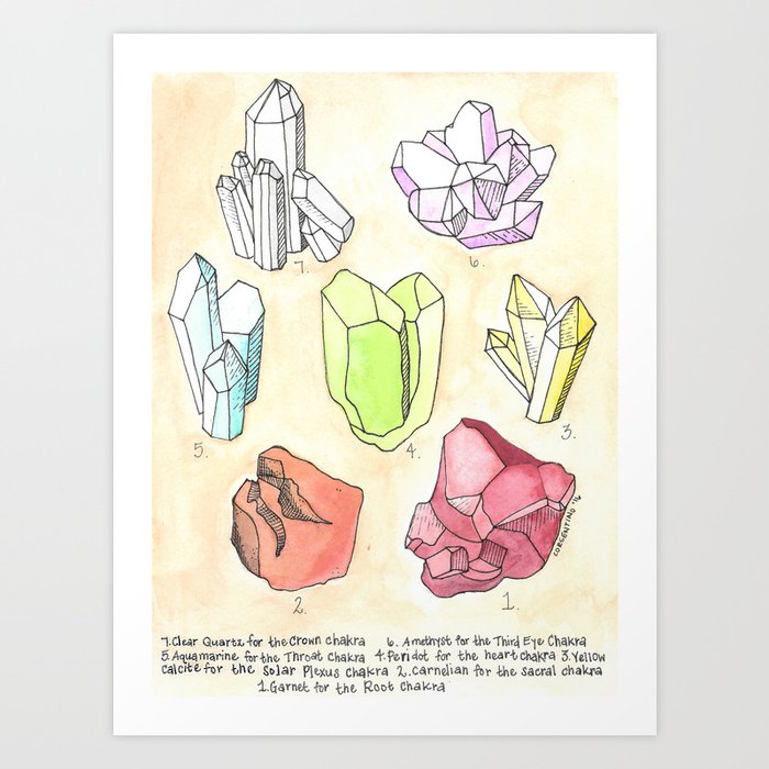 Chakra Crystals Art Print