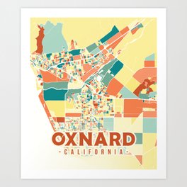 Oxnard California city map Art Print