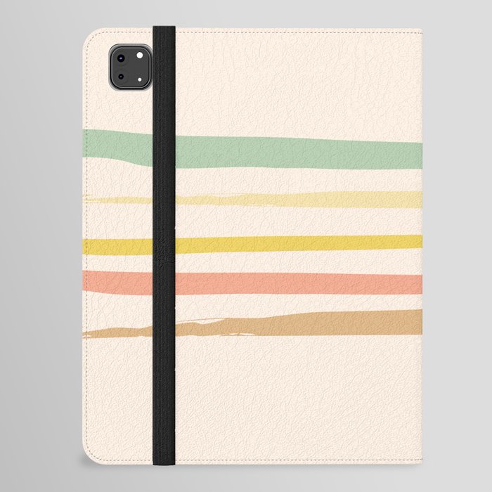 Inkaa - Spring Colourful Summer Retro Ink Stripes Design iPad Folio Case