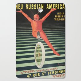 Red Devil On Cycle Pneu Russian American Cappiello Cutting Board
