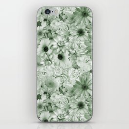 juniper green floral bouquet aesthetic cluster iPhone Skin