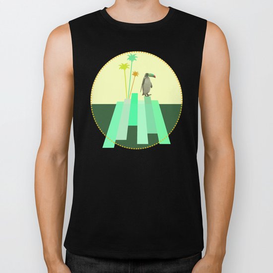 The penguin who wanted to be a tucan on its iceberg Biker Tank