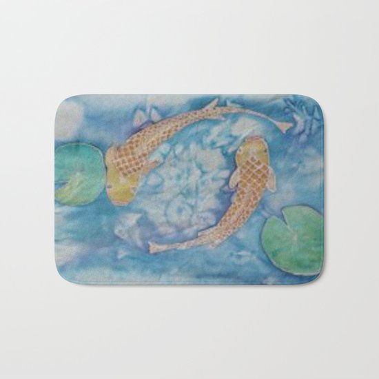 Koi Pond Batik Bath Mat