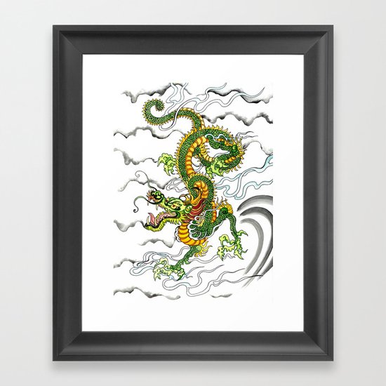 Japanese Dragon Tattoo Framed Art Print