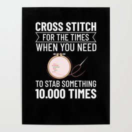 Cross Stitch Pattern Beginner Counted Needle Poster