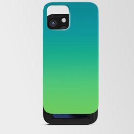 Aqua Blue to Lime Green Gradient iPhone Card Case