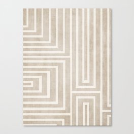 Minimalist Neutral Geometric Beige Lines Art I Canvas Print
