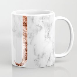 Monogram rose gold marble J Coffee Mug