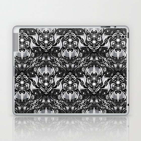 Bats And Beasts - Black and White Laptop & iPad Skin