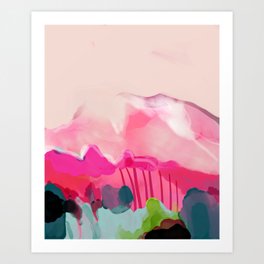 pink mountain Art Print