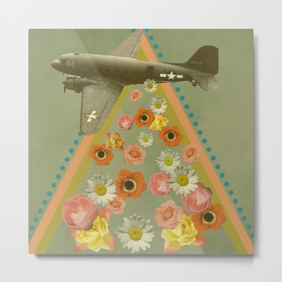 in my world, flowers come out of army planes Metal Print