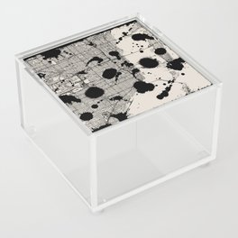 Artistic Miami Map - Black and White Acrylic Box