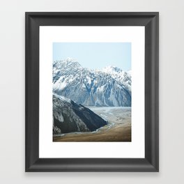 Hooker valley New Zealand mountains nature Framed Art Print