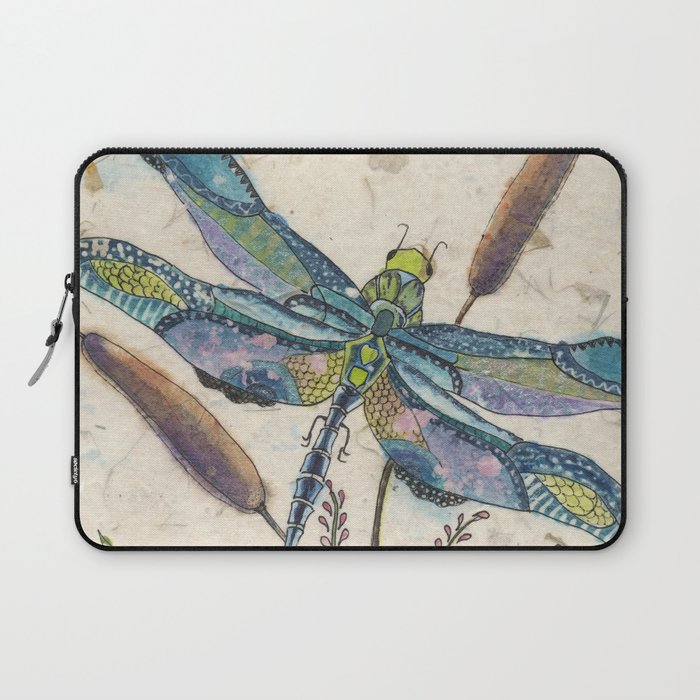 ""Dragonflies and Cattails" Laptop Sleeve