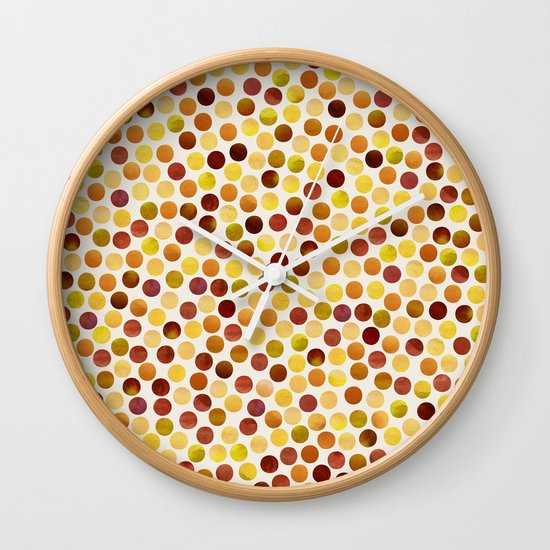 Watercolor Dots_Amber Wall Clock