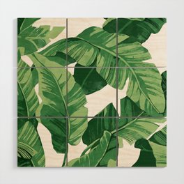 Tropical banana leaves IV Wood Wall Art