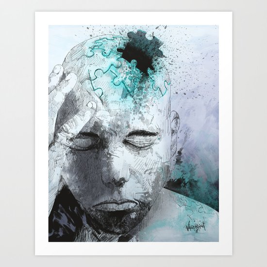 Puzzled Art Print