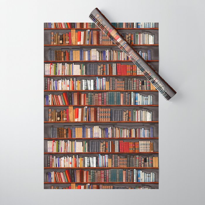 I love Reading Book Shelf Wrapping Paper by Prettysleepy Art