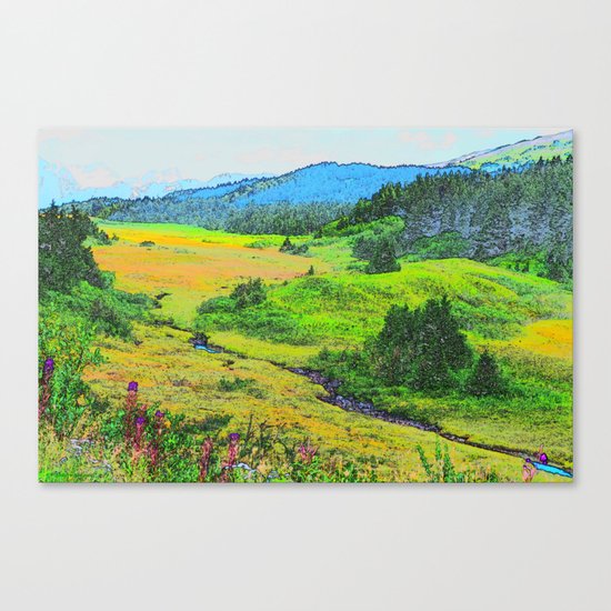 Alaska's Kenai Peninsula - Watercolor Canvas Print