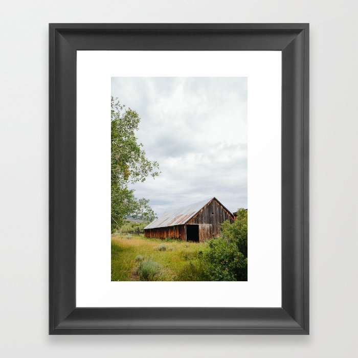 Old Barn off Hwy 395 Framed Art Print